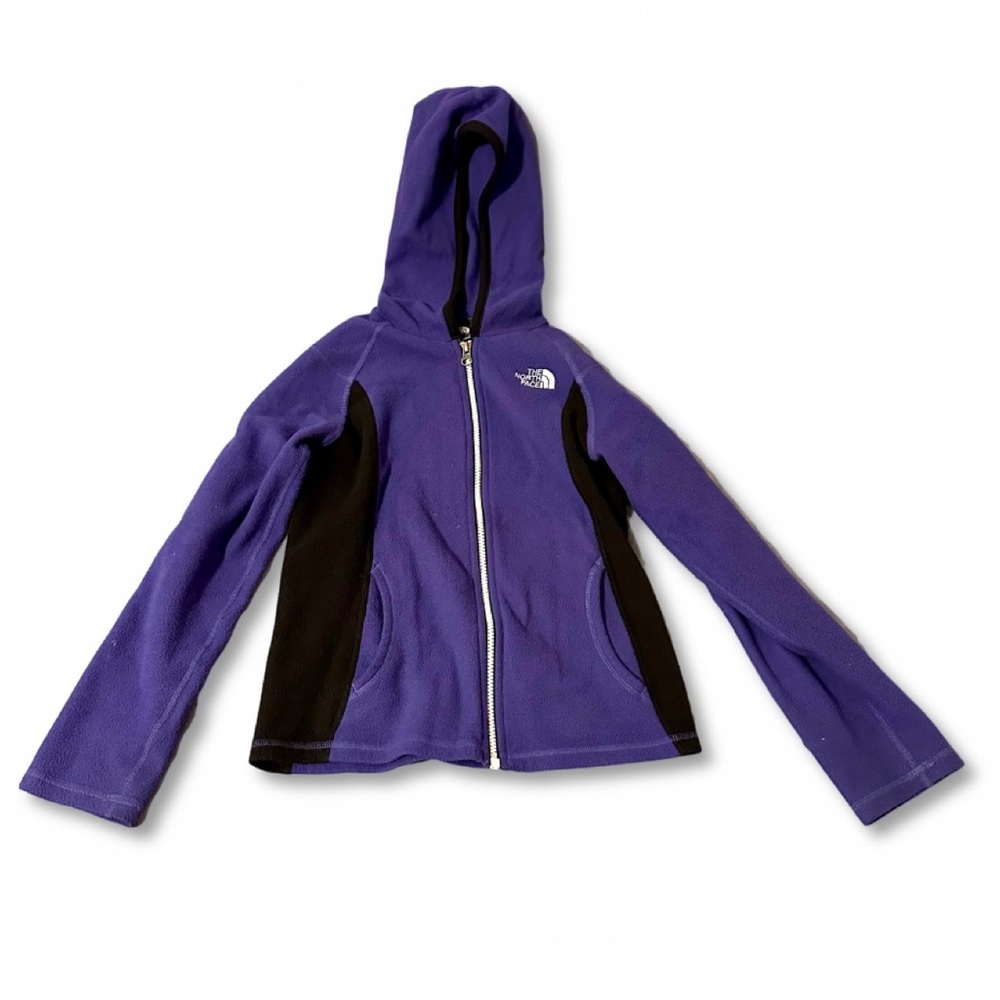 Girl’s The North Face Hooded Fleece Size M (10/12) Purple and Black